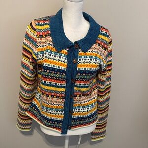 Free People Colorful Patterned Cardigan